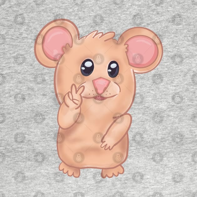 Peace Sign Hamster by RoserinArt